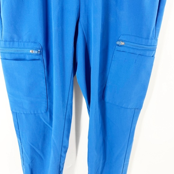 ✅ Figs Blue Cargo Pants with Elastic Cuffs Zamora Jogger Scrub Pants SMALL - Picture 2 of 8